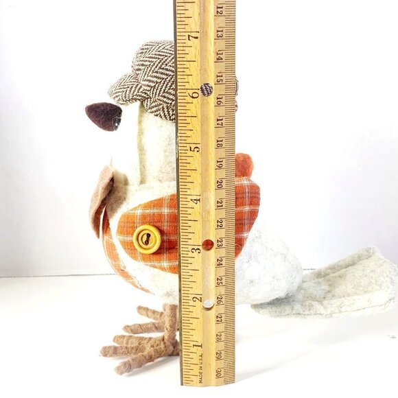 Target Wondershop Fall Autumn Bird Tweed Herringbone Cap Bow Tie Orange Plaid - Picture 5 of 8